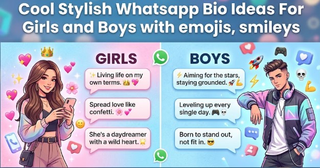 Cool Stylish About Line Whatsapp Bio Ideas For Girls and Boys with emojis, smileys