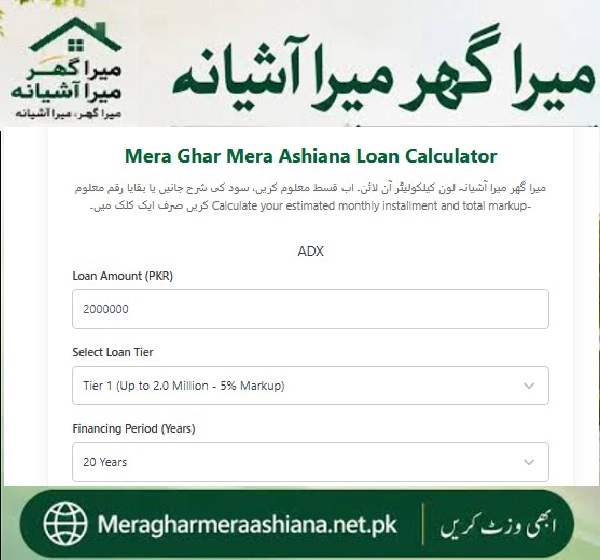 Mera Ghar Mera Aashiana Loan Calculator Online